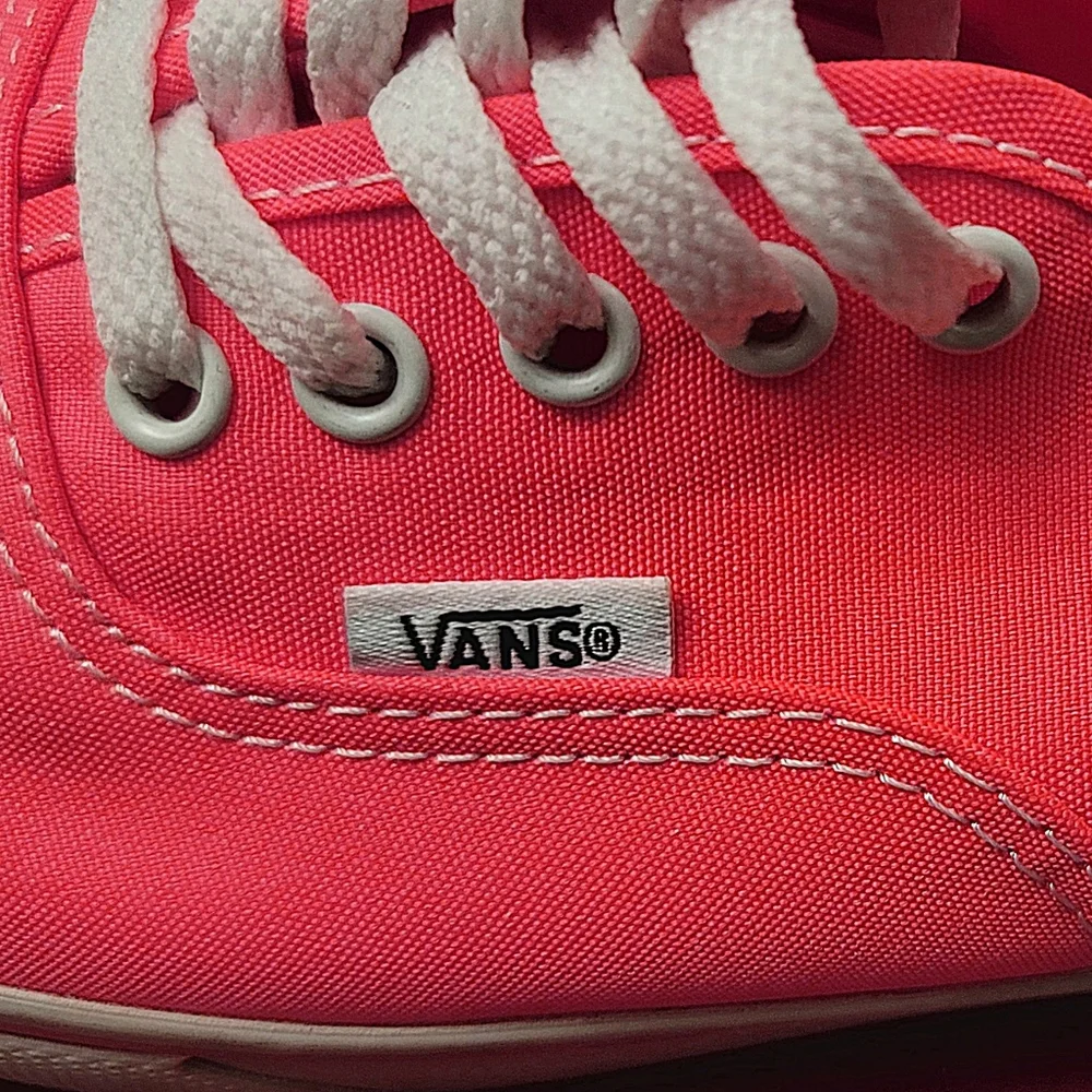 Vans Unisex Authentic Lo Pro Neon Coral Sneakers Women Sz 8 Men Sz 6.5 - Picture 10 of 14